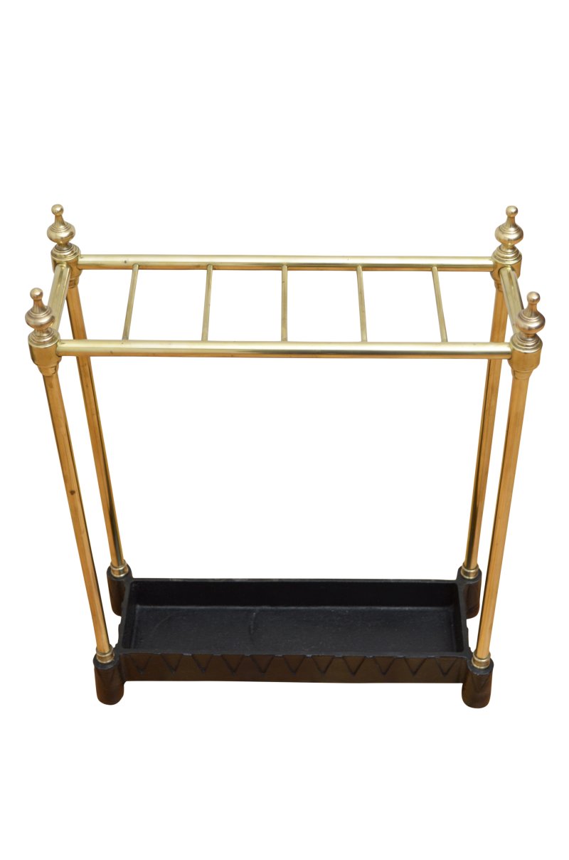 Brass Umbrella Stand With Dog Tooth Base - Image 2